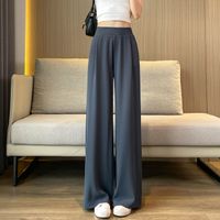 Women's Holiday Daily Simple Style Solid Color Full Length Pocket Casual Pants Straight Pants main image 2