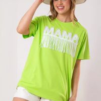 Women's T-shirt Short Sleeve T-Shirts Tassel Simple Style Letter main image 3
