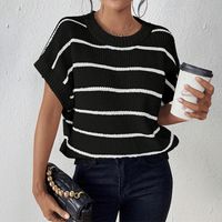 Women's T-shirt Short Sleeve T-Shirts Printing Streetwear Stripe main image 1
