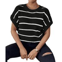 Women's T-shirt Short Sleeve T-Shirts Printing Streetwear Stripe main image 2