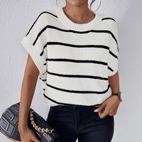 Women's T-shirt Short Sleeve T-Shirts Printing Streetwear Stripe main image 3