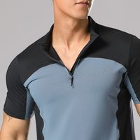 Männer Sport Farbblock Chemiefaser-Blending Polyester Stehkragen Aktive Tops T-Shirt main image 4