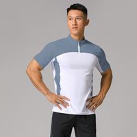 Männer Sport Farbblock Chemiefaser-Blending Polyester Stehkragen Aktive Tops T-Shirt main image 7