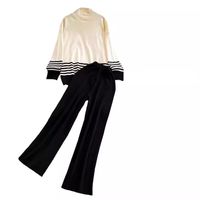 Ferien Täglich Frau Einfacher Stil Streifen Polyester Hosen-Sets Hosen-Sets main image 2