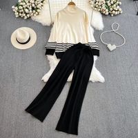 Vacances Du Quotidien Femmes Style Simple Bande Polyester Ensembles De Pantalons Ensembles De Pantalons main image 1