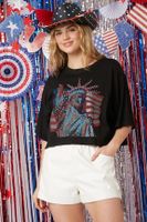 Frau T-Shirt Kurzarm T-Shirts Diamant Einfacher Stil Menschlich Amerikanische Flagge sku image 6