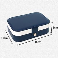 Simple Flip Travel Double Layer Jewelry Box Ring Necklace Ear Stud Pendant Jewelry Box Portable Jewelry Storage Box main image 2
