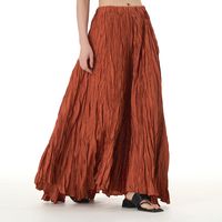 Summer Streetwear Solid Color Polyester Maxi Long Dress Skirts main image 4