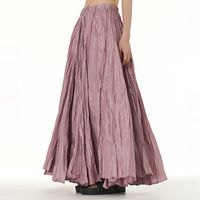 Summer Streetwear Solid Color Polyester Maxi Long Dress Skirts main image 3