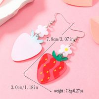 1 Pair Simple Style Flower Strawberry Arylic Drop Earrings main image 2