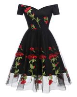 Frau Swing-Kleid Ferien V-Ausschnitt Kurzarm Blume Midi-Kleid Täglich main image 1