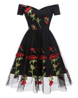 Frau Swing-Kleid Ferien V-Ausschnitt Kurzarm Blume Midi-Kleid Täglich main image 5