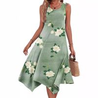 Women's Regular Dress Vacation Round Neck Printing Sleeveless Flower Midi Dress Holiday Daily Beach main image 5