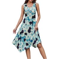 Women's Regular Dress Vacation Round Neck Printing Sleeveless Flower Midi Dress Holiday Daily Beach main image 2