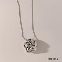 304 Stainless Steel 14K Gold Plated White Gold Plated Gold Plated Casual Sweet Flower Earrings Necklace sku image 1