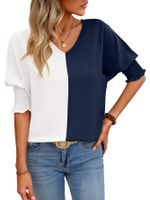 Women's T-shirt Short Sleeve T-Shirts Contrast Binding Streetwear Color Block main image 2