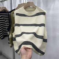 Women's Sleeveless Sweaters & Cardigans Stripe Simple Style Stripe main image 3