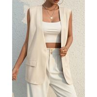 Women's Streetwear Solid Color Pocket Single Breasted Vest main image 2