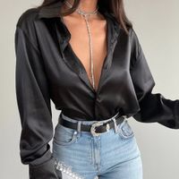 Women's Blouse Long Sleeve Blouses Button Elegant Solid Color main image 3