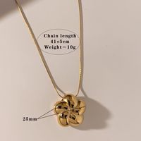 304 Stainless Steel 14K Gold Plated White Gold Plated Gold Plated Casual Sweet Flower Earrings Necklace main image 3