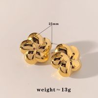 304 Stainless Steel 14K Gold Plated White Gold Plated Gold Plated Casual Sweet Flower Earrings Necklace main image 2