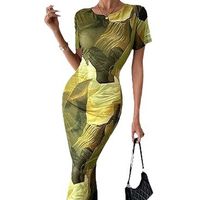 Women's Sheath Dress Vacation Round Neck Printing Short Sleeve Color Block Maxi Long Dress Holiday Daily main image 5