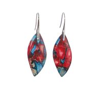 1 Pair Classic Style Water Droplets Patchwork Agate Drop Earrings sku image 12
