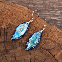 1 Pair Classic Style Water Droplets Patchwork Agate Drop Earrings sku image 15