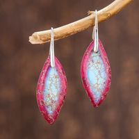 1 Pair Classic Style Water Droplets Patchwork Agate Drop Earrings sku image 14