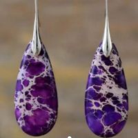 1 Pair Classic Style Water Droplets Patchwork Agate Drop Earrings sku image 6