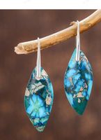 1 Pair Classic Style Water Droplets Patchwork Agate Drop Earrings sku image 11