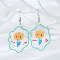 1 Pair IG Style Sweet Flower Arylic Alloy Ear Hook main image 5