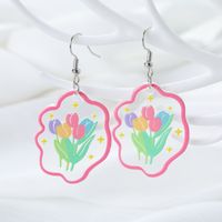 1 Pair IG Style Sweet Flower Arylic Alloy Ear Hook main image 4