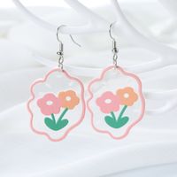 1 Pair IG Style Sweet Flower Arylic Alloy Ear Hook main image 8