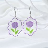 1 Pair IG Style Sweet Flower Arylic Alloy Ear Hook sku image 2