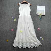 Women's Regular Dress Simple Style Collarless Sleeveless Solid Color Maxi Long Dress Daily main image 2