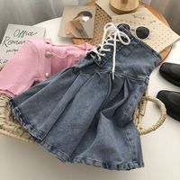 Summer Simple Style Solid Color Cotton Above Knee Skirts main image 2