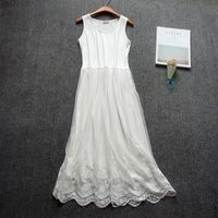Women's Regular Dress Simple Style Collarless Sleeveless Solid Color Maxi Long Dress Daily main image 4