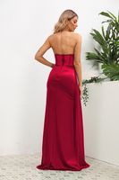 Party Dress Sexy Strapless Sleeveless Solid Color Maxi Long Dress Party main image 4