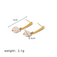 1 Pair Simple Style Classic Style Solid Color Plating Inlay Titanium Steel Pearl 18K Gold Plated Drop Earrings sku image 1