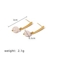 1 Paire Style Simple Style Classique Couleur Unie Placage Incruster Acier Au Titane Perle Plaqué Or 18K Boucles D'oreilles sku image 1