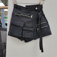 Frau Ferien Täglich Strassenmode Einfarbig Kurze Hose Gewaschen Jeans main image 5