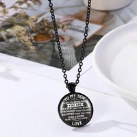 Wholesale Jewelry Hip-Hop Letter Alloy Glass Inlay Pendant Necklace main image 4