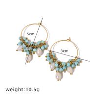 1 Pair Simple Style Classic Style Flower Inlay Titanium Steel Pearl 18K Gold Plated Earrings sku image 1