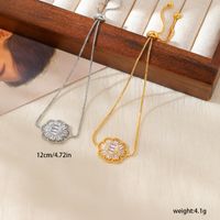 Wholesale Simple Style Shiny Geometric Flower Copper Inlay 18K Gold Plated Zircon Bracelets main image 4