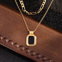 Copper Simple Style Classic Style Solid Color Layered Necklaces main image 1