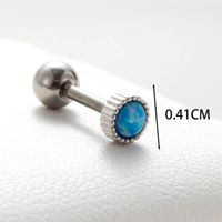 1 Piece Casual French Style Round Heart Shape Eye Chain Inlay Copper Artificial Gemstones Zircon Cartilage Earrings sku image 2