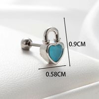 1 Piece Casual French Style Round Heart Shape Eye Chain Inlay Copper Artificial Gemstones Zircon Cartilage Earrings main image 4
