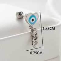 1 Piece Casual French Style Round Heart Shape Eye Chain Inlay Copper Artificial Gemstones Zircon Cartilage Earrings main image 3