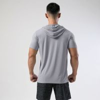 Men's Sports Solid Color Chemical Fiber Blending Nylon Hooded Active Tops T-shirt main image 4